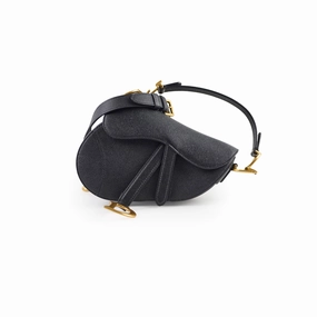 Christina Dior Mini Saddle Bag Black