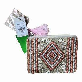 Clutch By FrancescaS In Cream & Orange, Size:Small