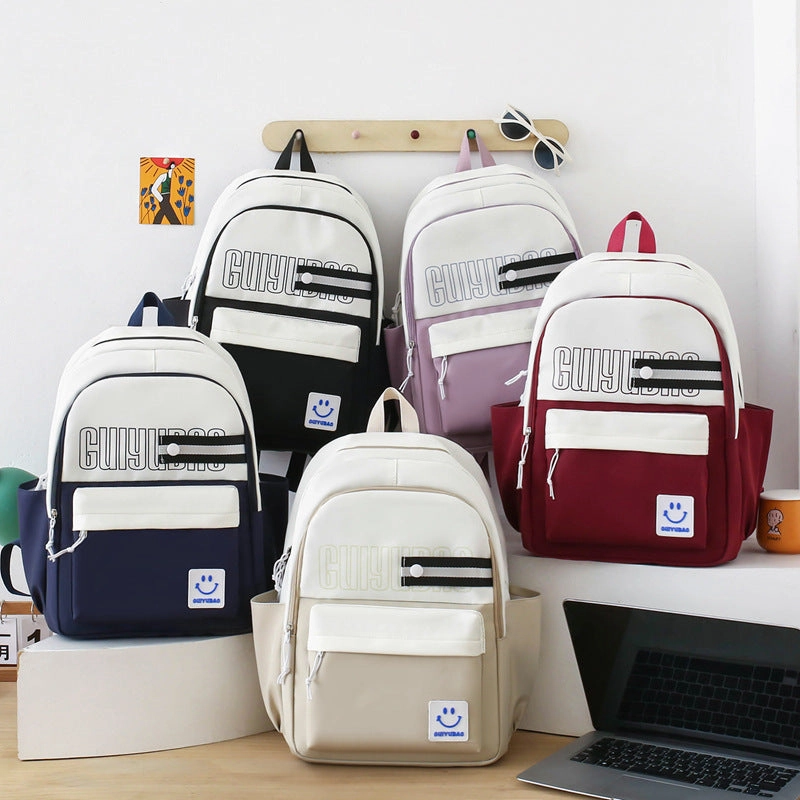 College student backpack large capacity 4 piece backpack