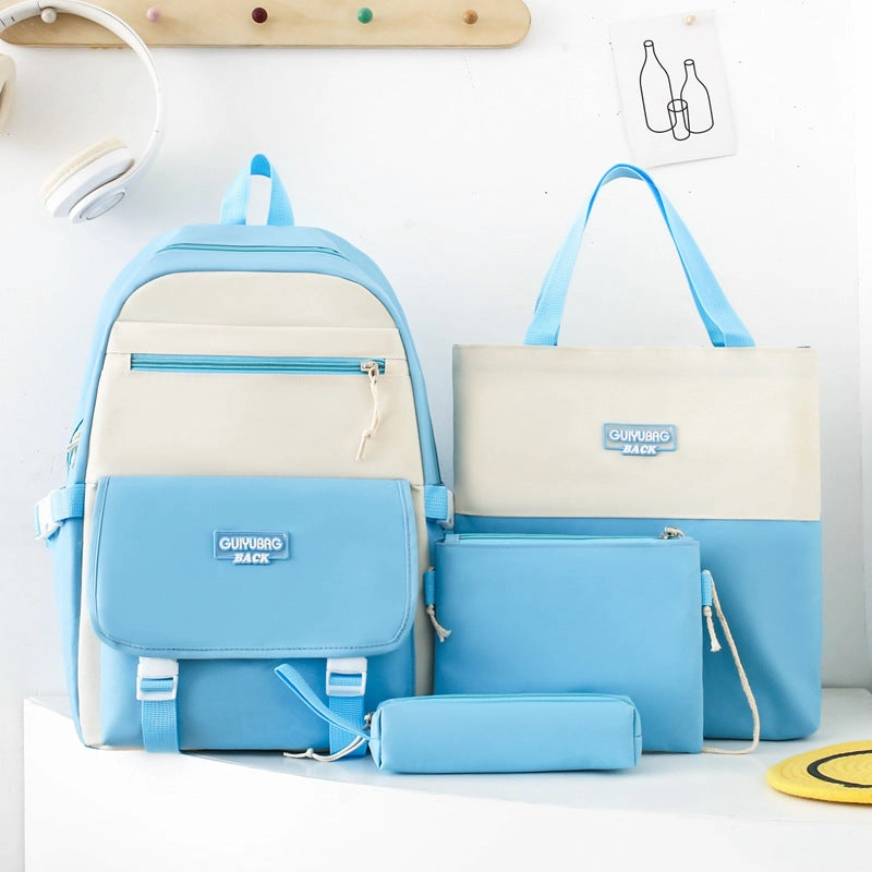 Colorblock Large Capacity Backpack for High School Students