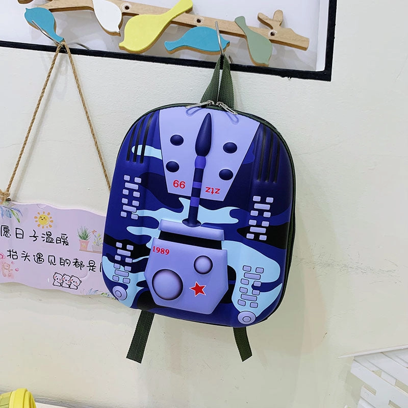 Cute multi-color eggshell school bag