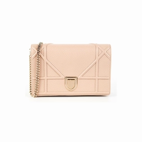 Dior Diorama Wallet on Chain WOC Beige/Pink