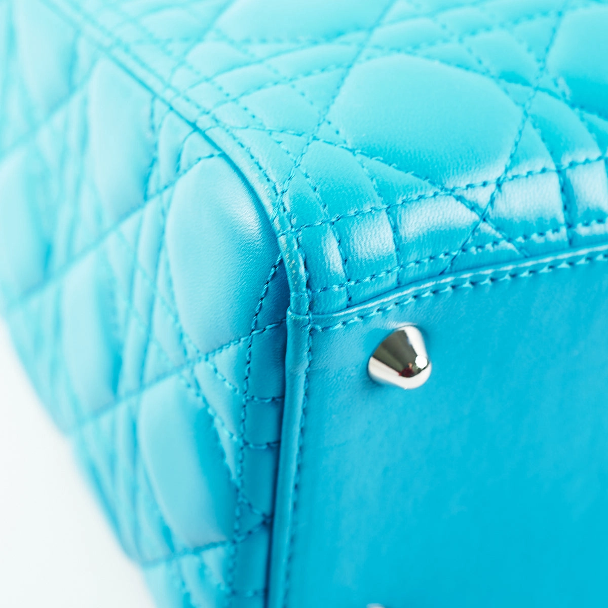 Dior Large Lady Dior Turquoise Cannage Lambskin
