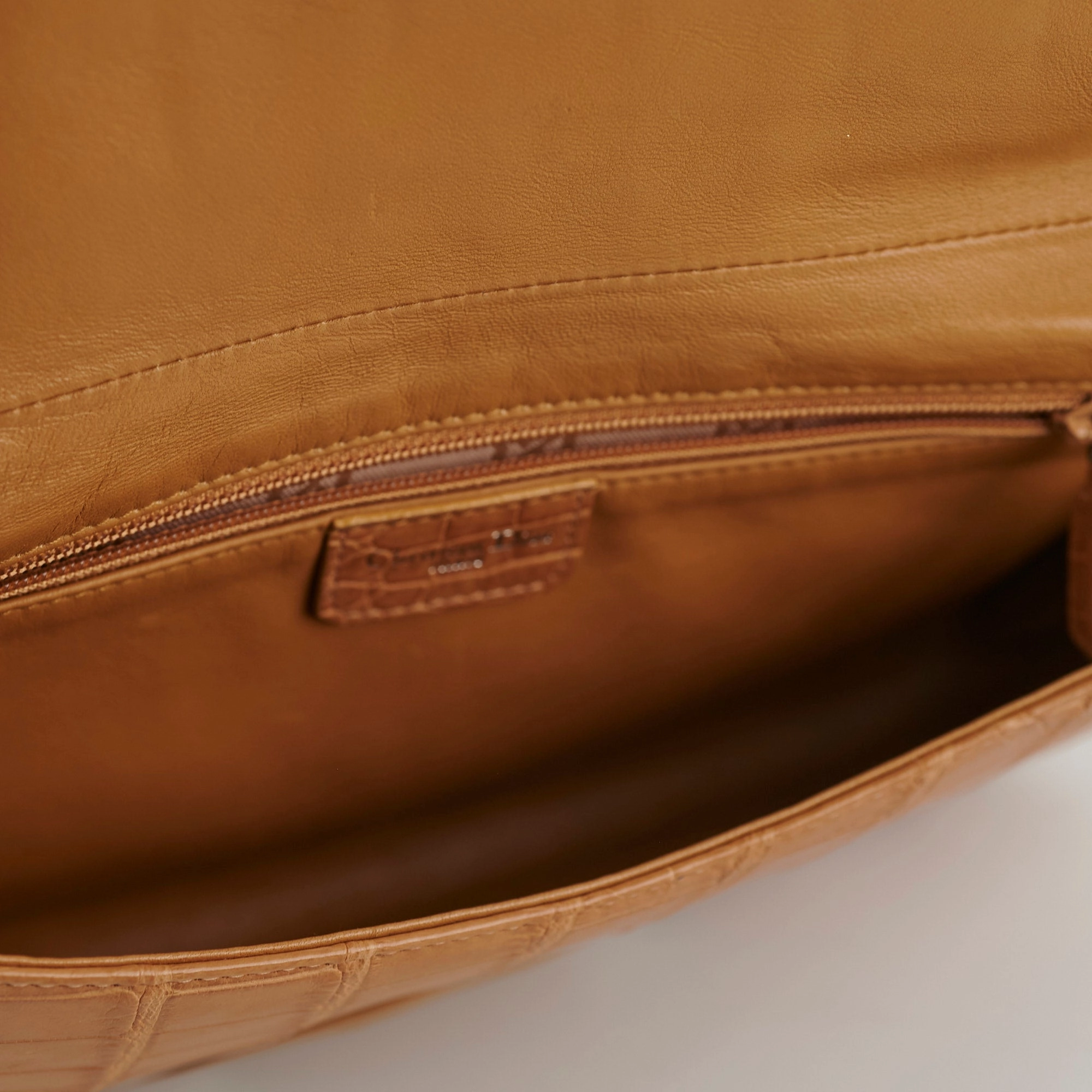 Dior Malice Croc Embossed Tan Shoulder Bag