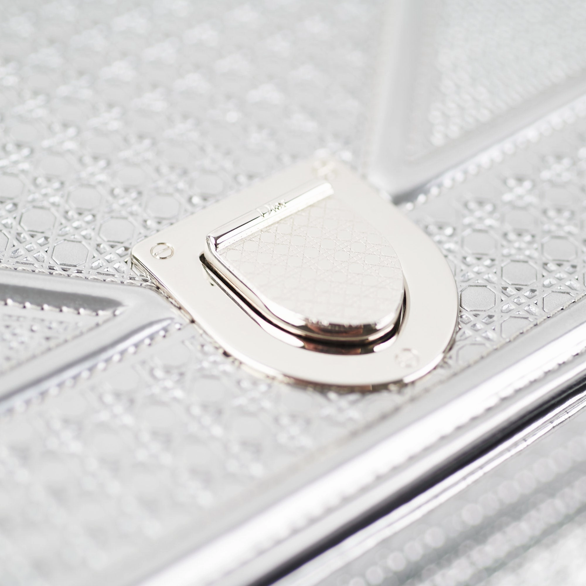 Dior Medium Diorama Metallic Silver