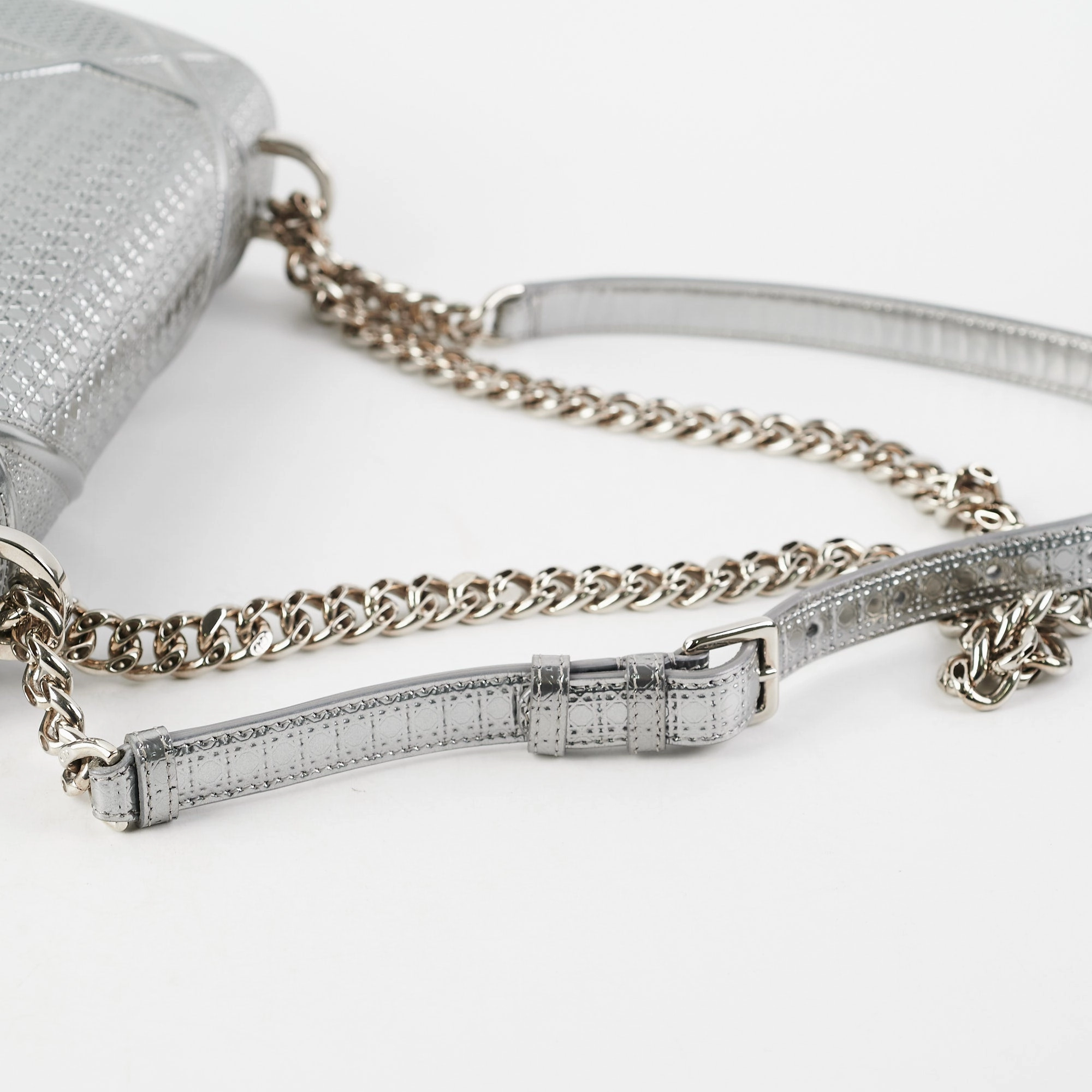 Dior Medium Diorama Metallic Silver