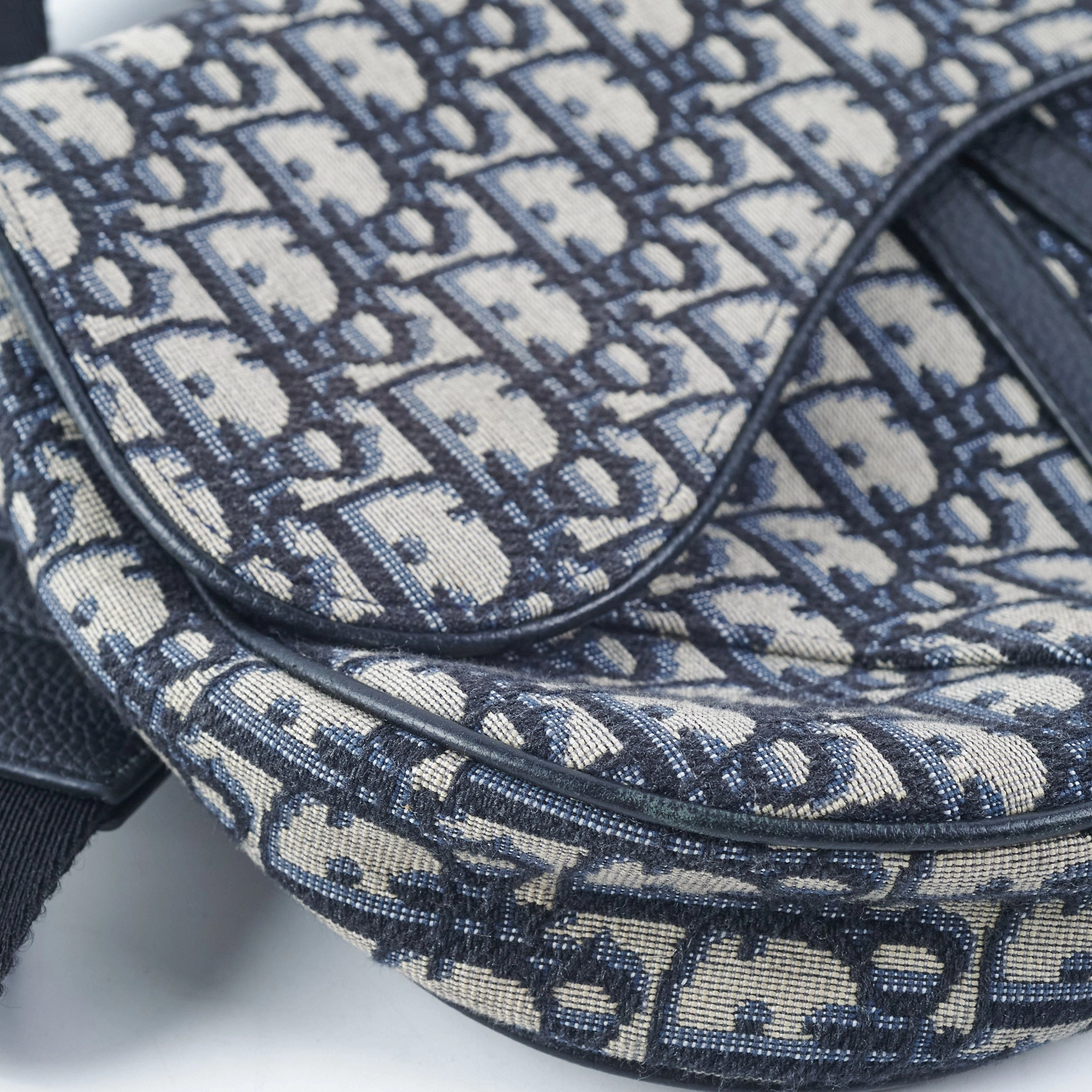Dior Saddle Bag Beige and Black Oblique Jacquard