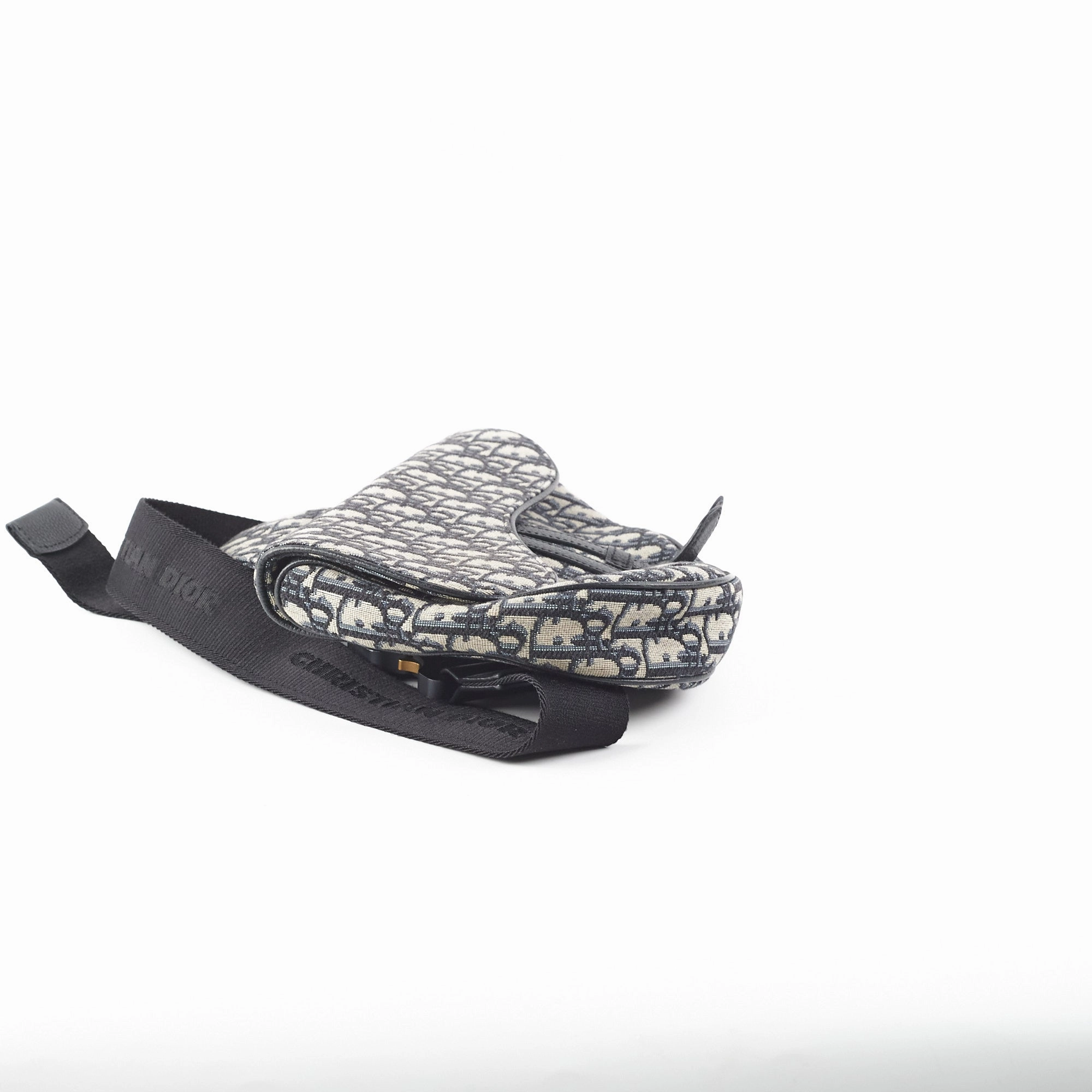 Dior Saddle Bag Beige and Black Oblique Jacquard