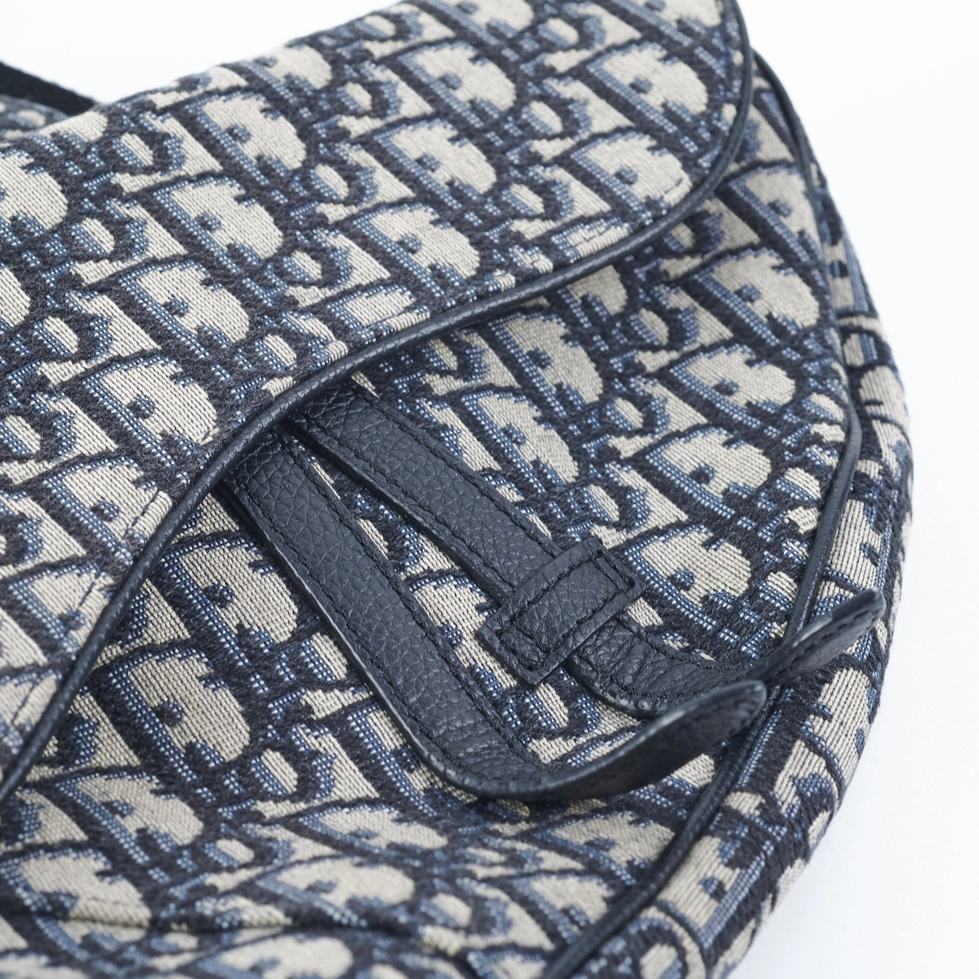 Dior Saddle Bag Beige and Black Oblique Jacquard