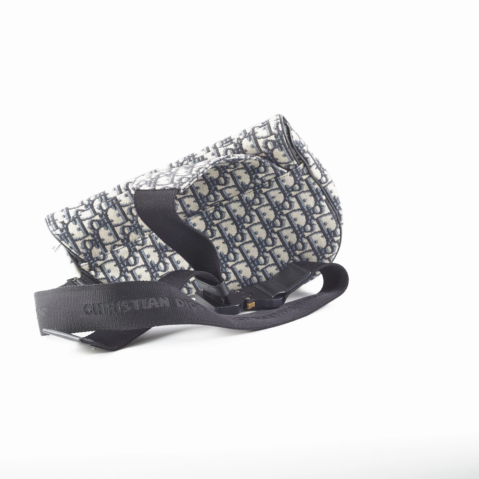 Dior Saddle Bag Beige and Black Oblique Jacquard