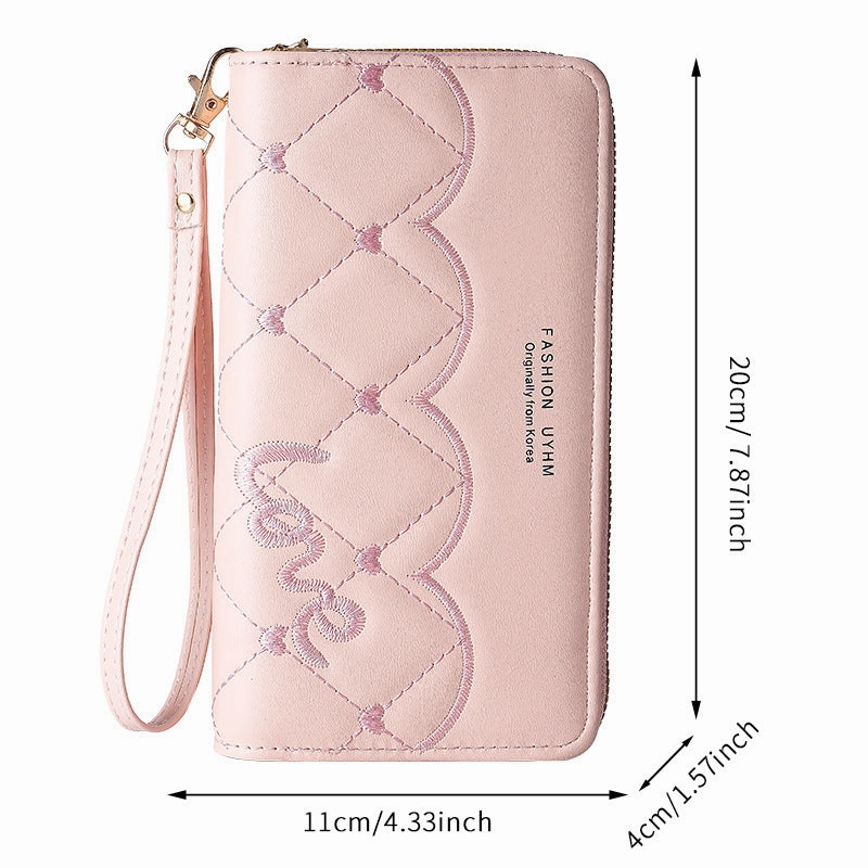 Embroidery thread wallet women's fashion