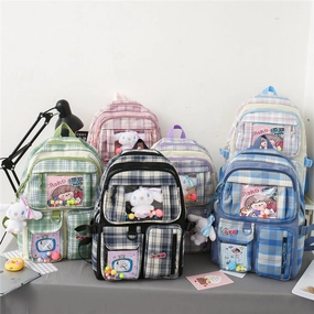 fashion 4-piece large capacity student backpack