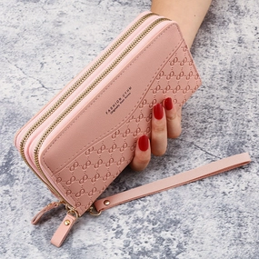 Fashion embossed large capacity wallet