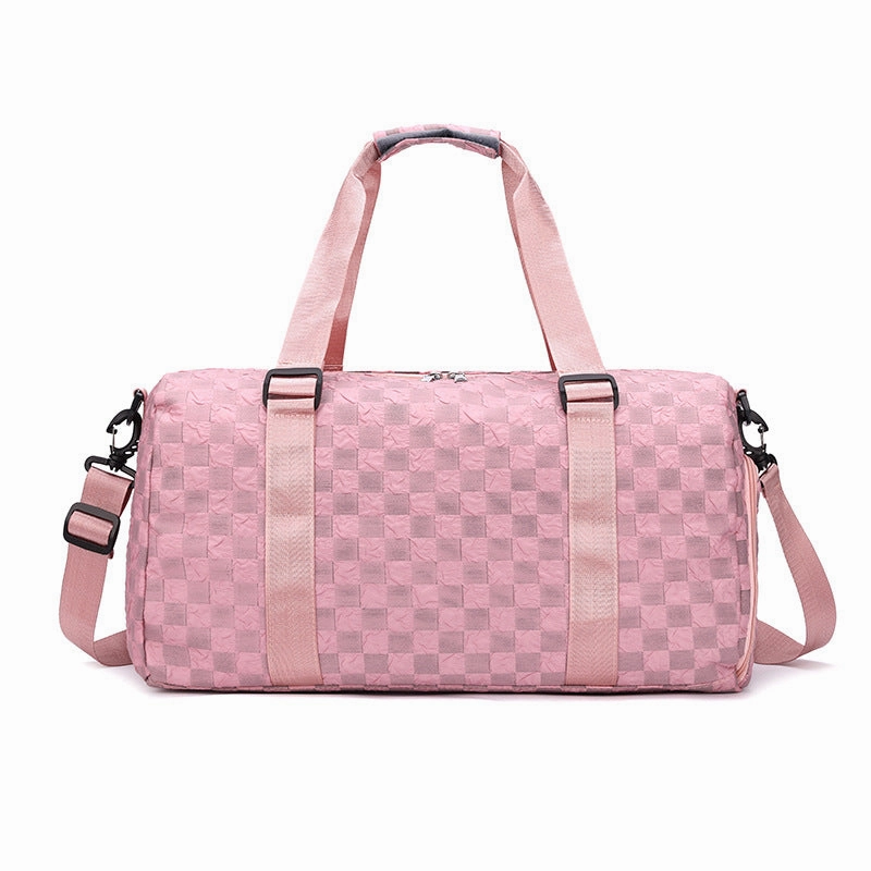Fashion Plaid Fitness Travel Bag