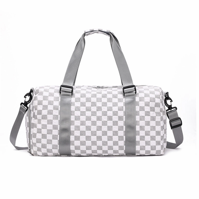 Fashion Plaid Fitness Travel Bag