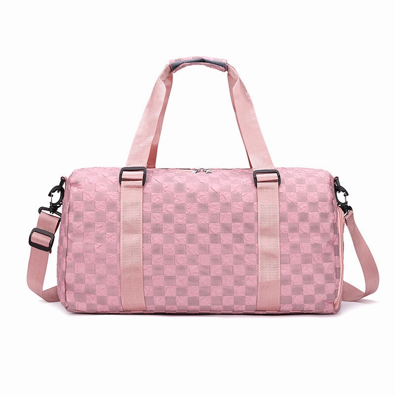 Fashion Plaid Fitness Travel Bag
