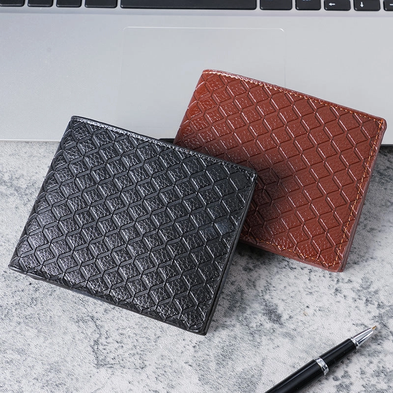 Fashion rhombus multi-card large-capacity wallet