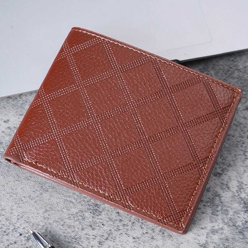 Fashion rhombus multi-card large-capacity wallet