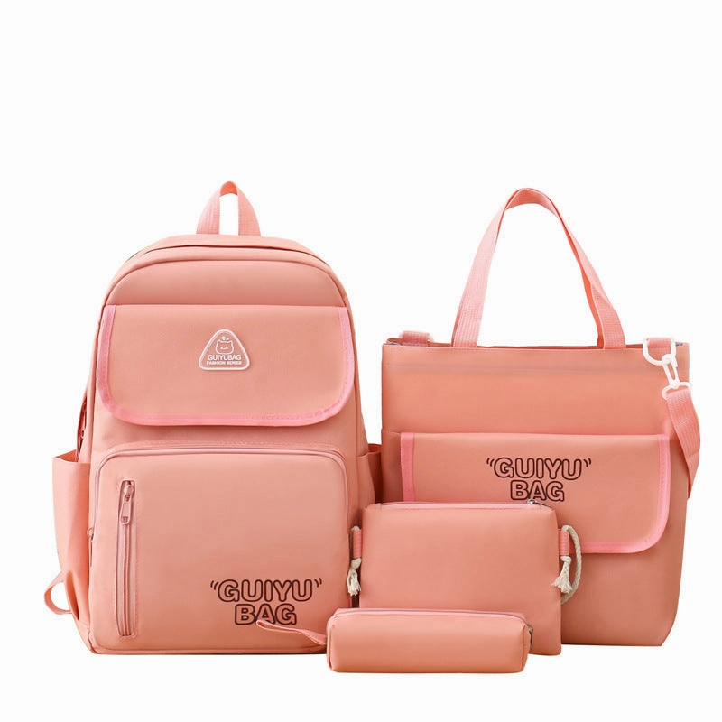 Fashionable solid color simple large capacity backpack