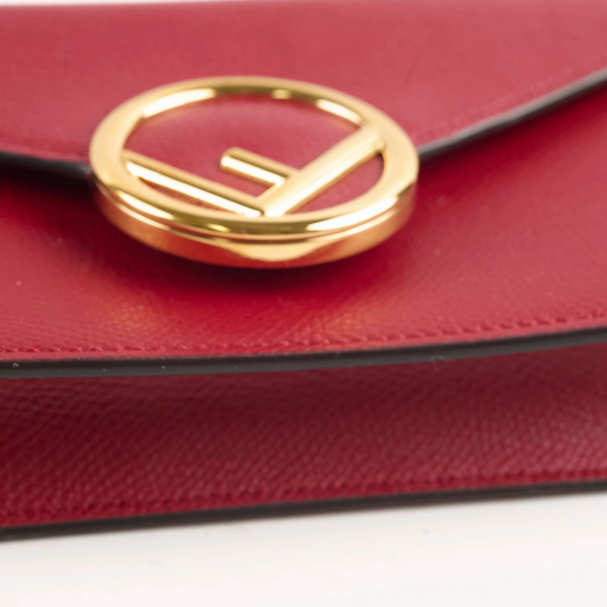 Fendi 2 In 1 Red Leather Belt Crossbody Bag