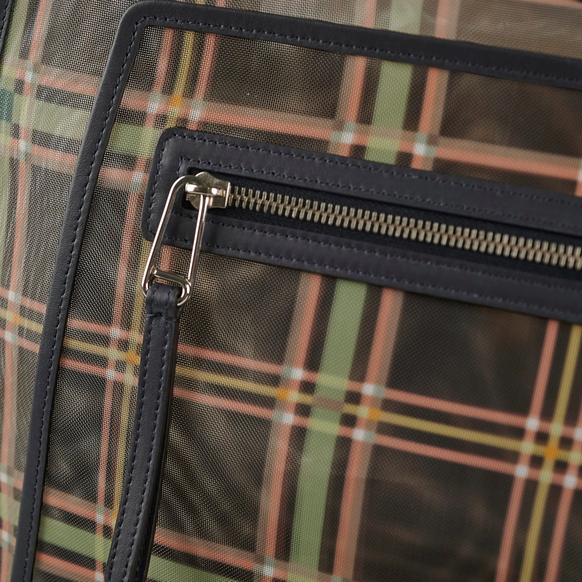 Fendi Large Mesh Plaid Shopper Tote