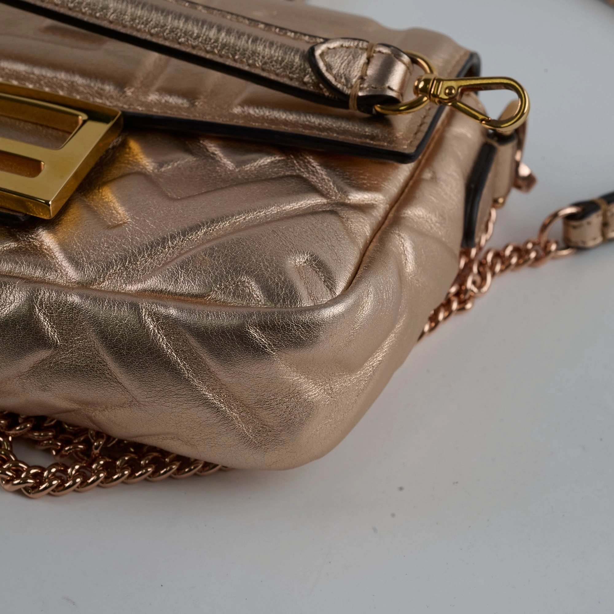 Fendi Mini Baguette Pink Metallic