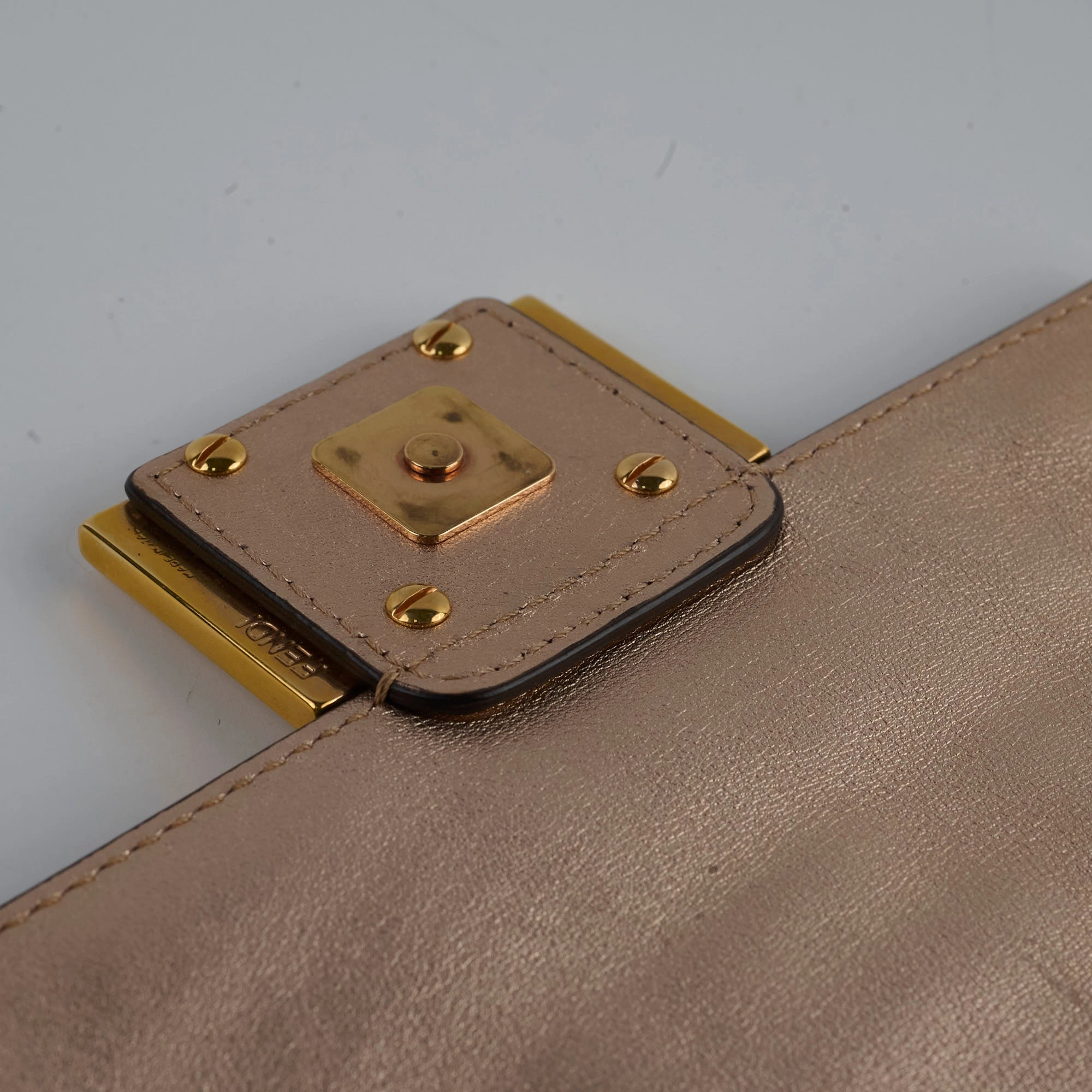 Fendi Mini Baguette Pink Metallic