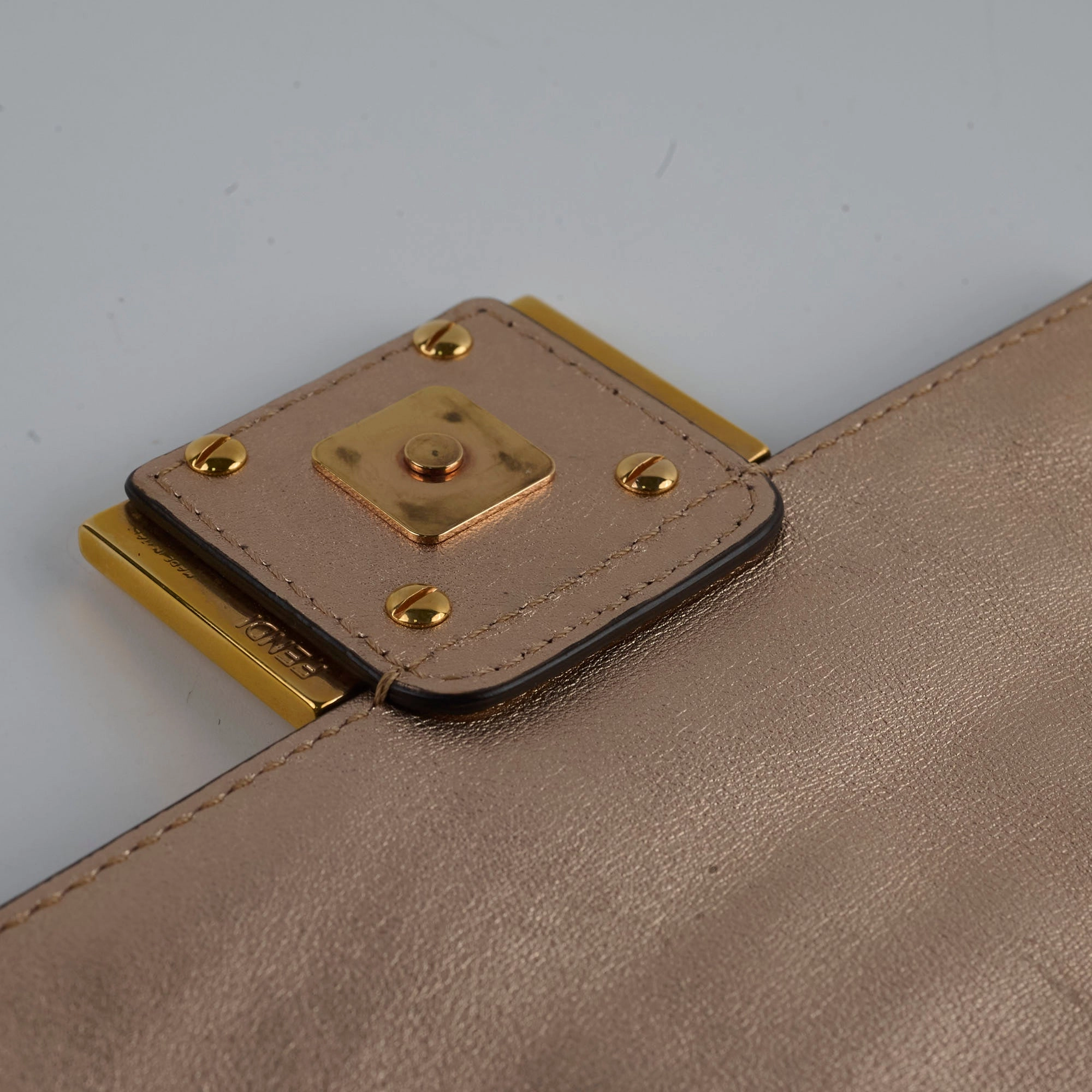 Fendi Mini Baguette Pink Metallic