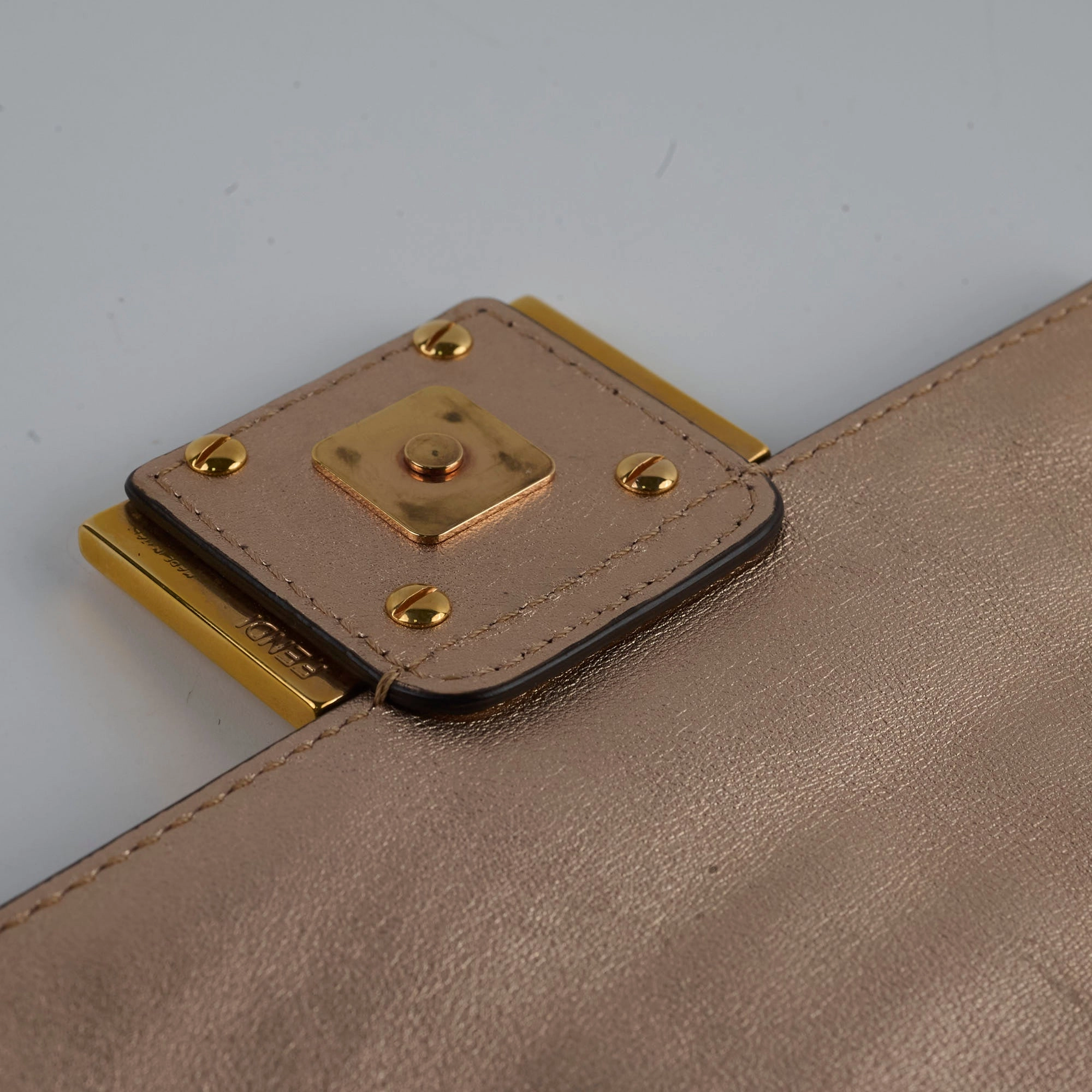 Fendi Mini Baguette Pink Metallic