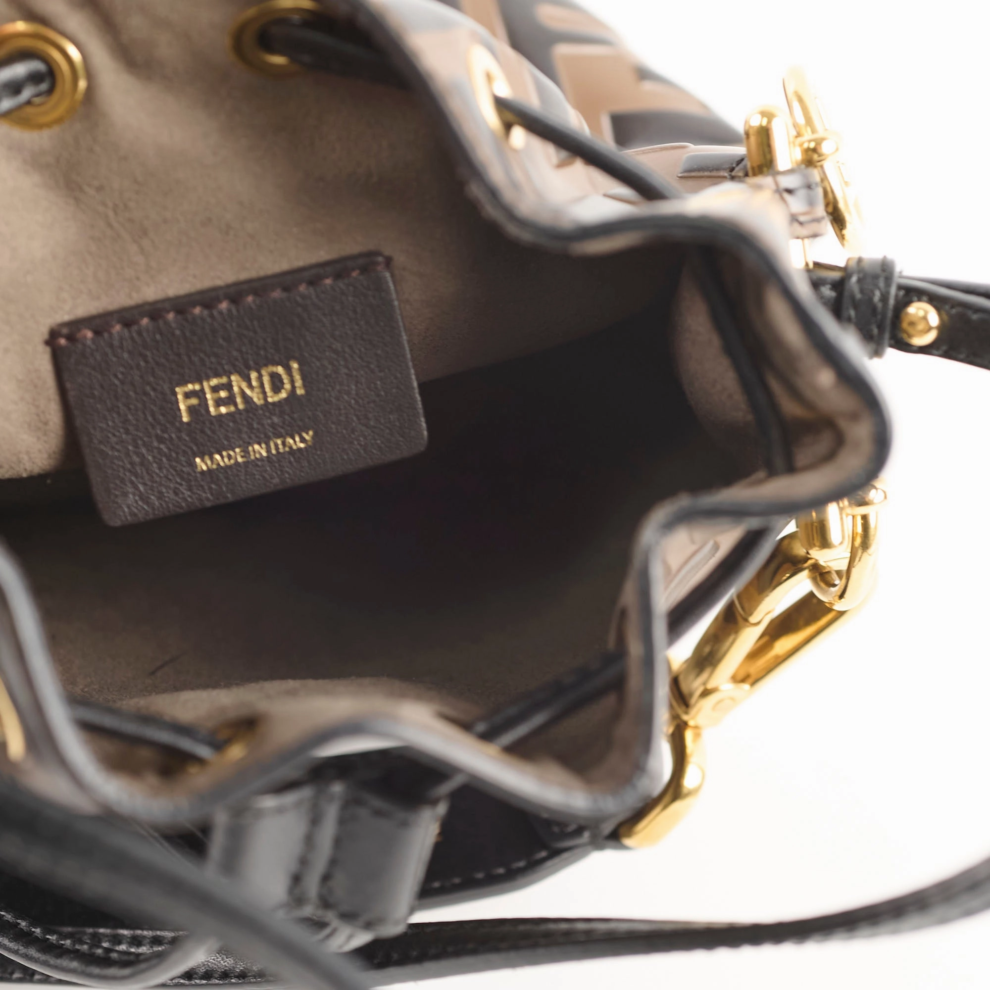Fendi Mini Mon Tresor Bucket Bag Brown