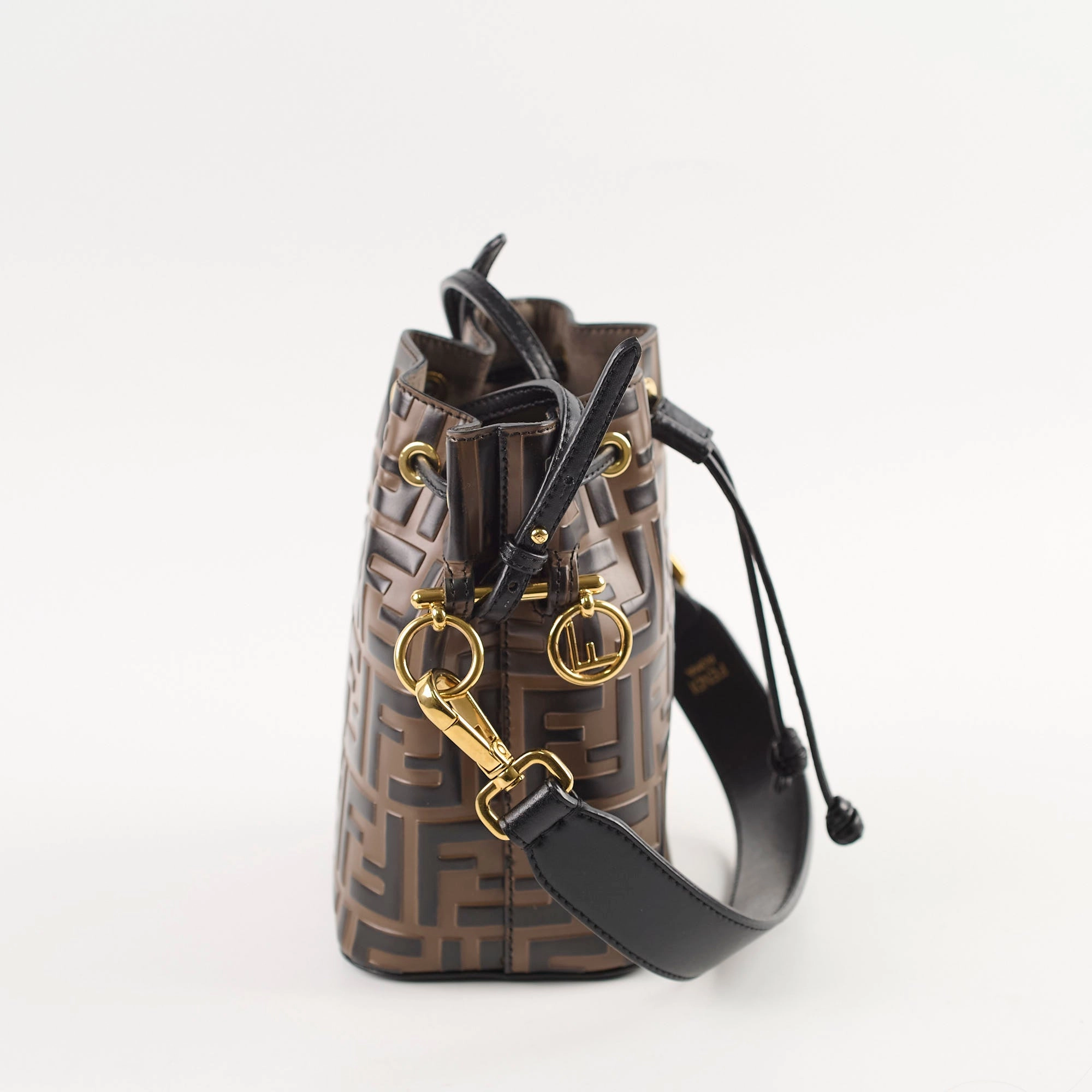 Fendi Mini Mon Tresor Bucket Bag Brown