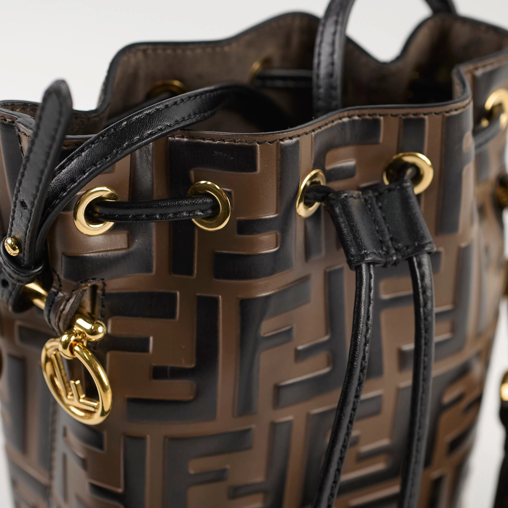 Fendi Mini Mon Tresor Bucket Bag Brown