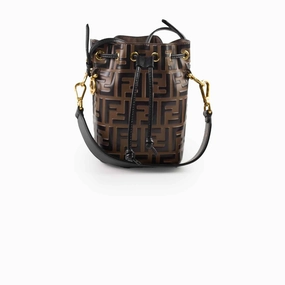Fendi Mini Mon Tresor Bucket Bag Brown