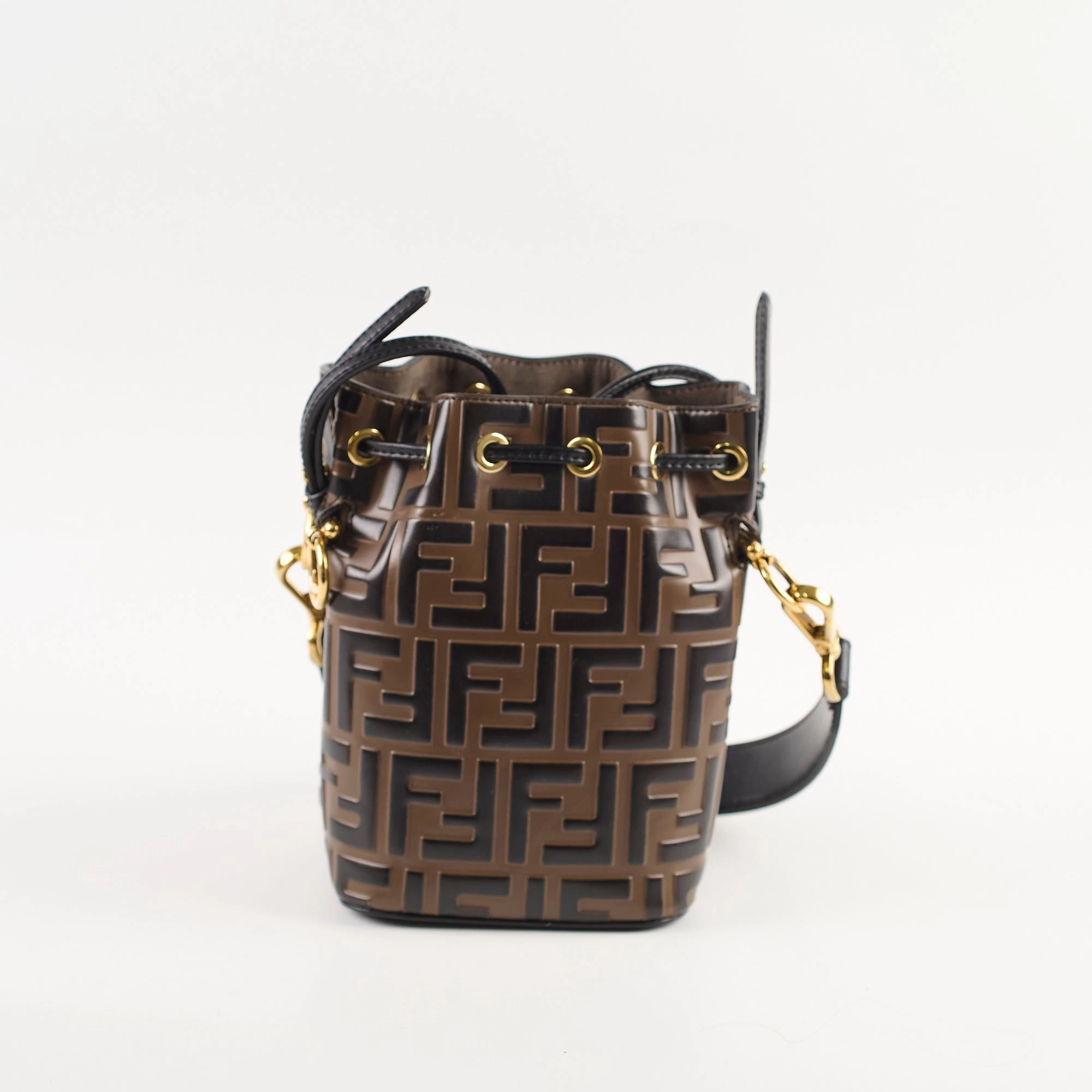 Fendi Mini Mon Tresor Bucket Bag Brown