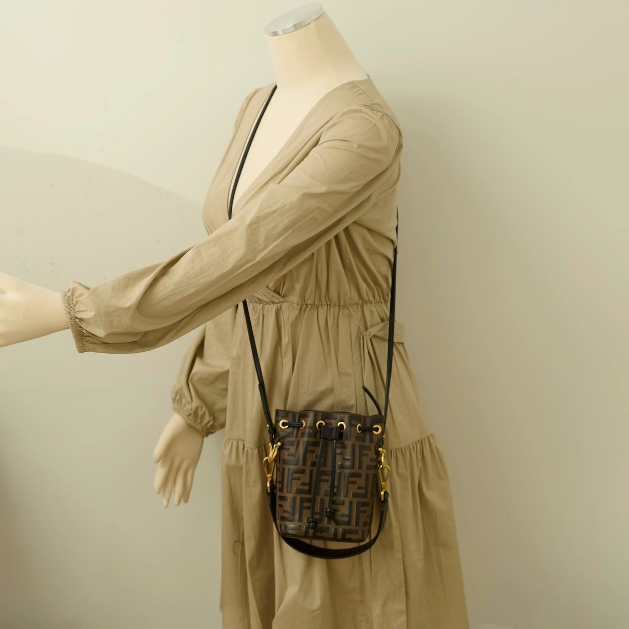 Fendi Mini Mon Tresor Bucket Bag Brown