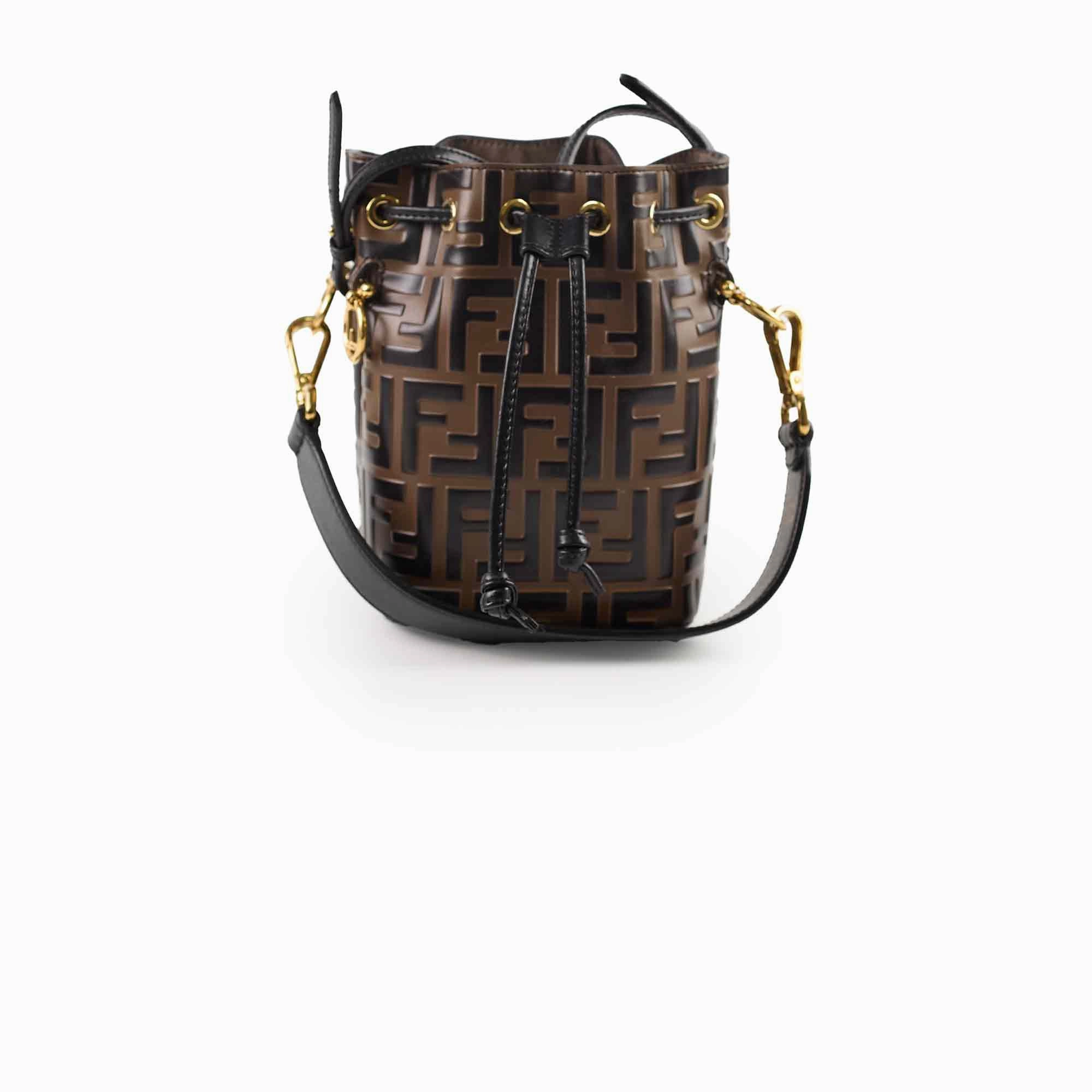 Fendi Mini Mon Tresor Bucket Bag Brown