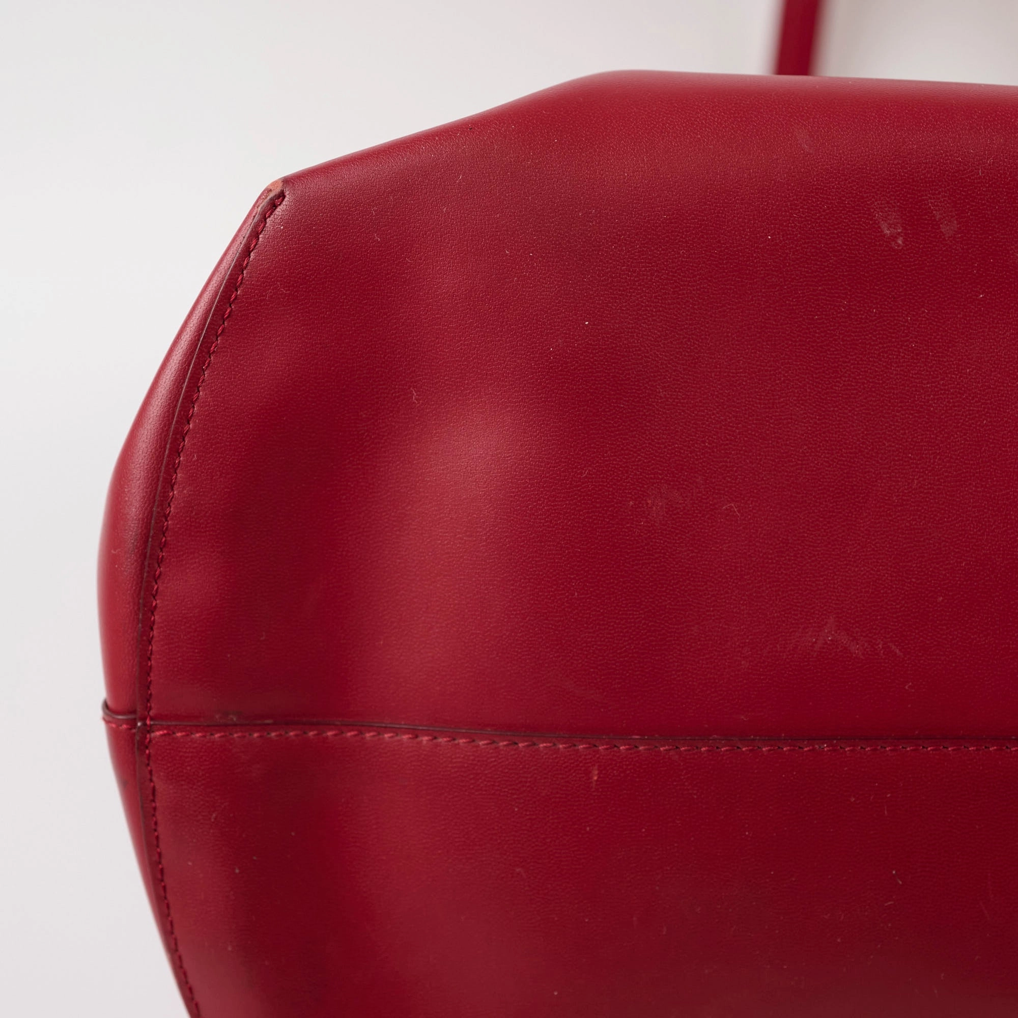 Fendi Monster Eye Leather Tote Red