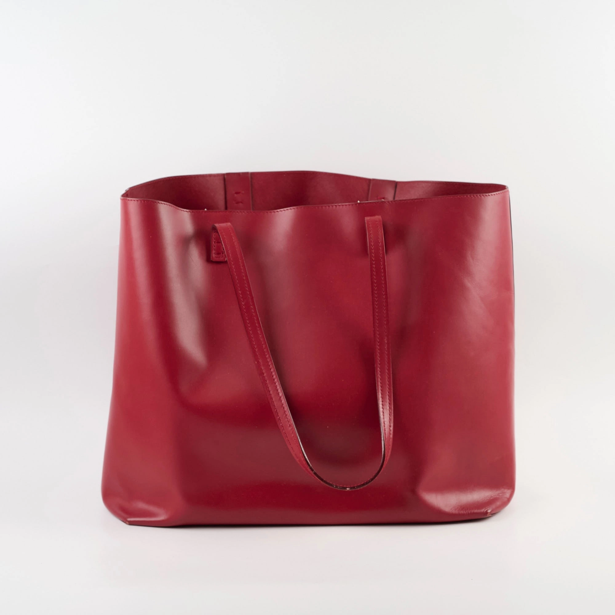 Fendi Monster Eye Leather Tote Red