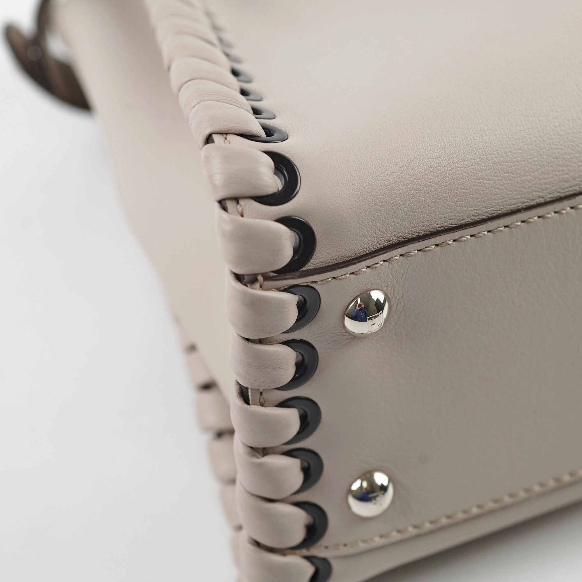 Fendi Peekaboo Calfskin Medium Two-way Grey