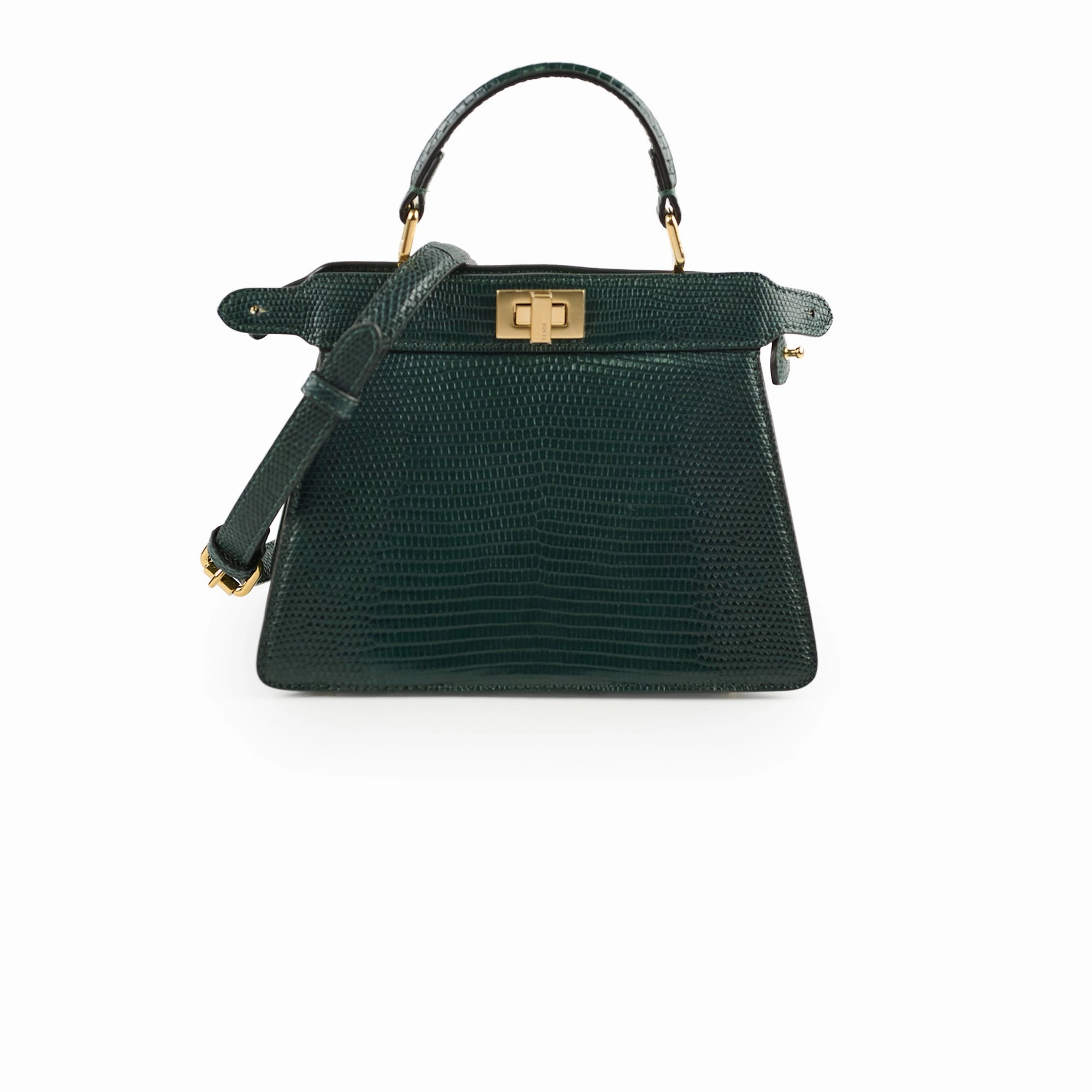 Fendi Petite Peekaboo Lizard Green