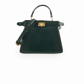 Fendi Petite Peekaboo Lizard Green