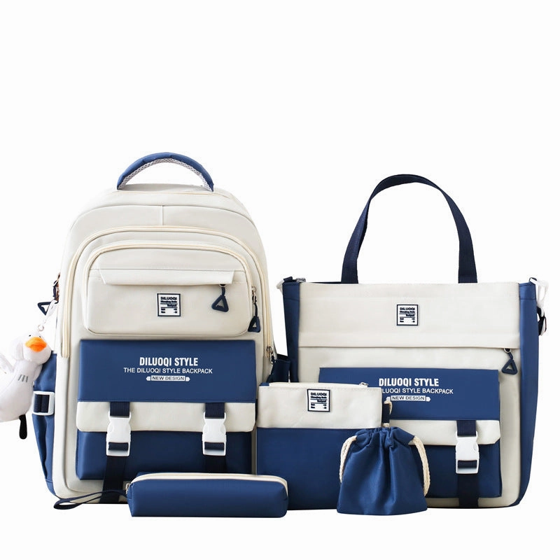 Five-piece canvas backpack
