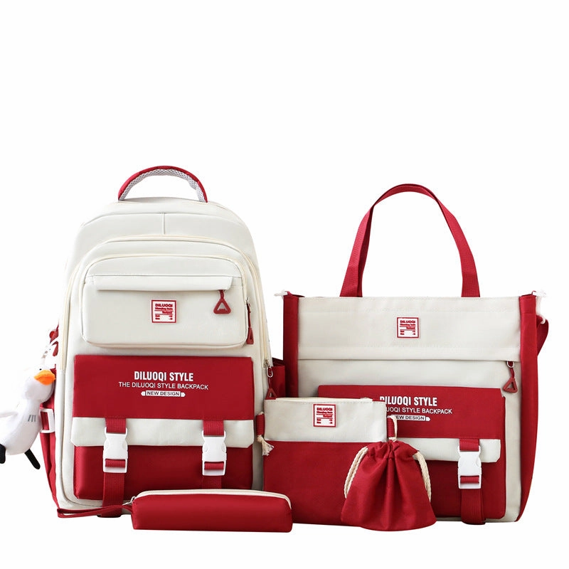 Five-piece canvas backpack