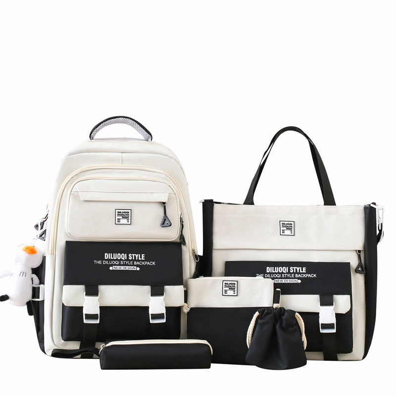 Five-piece canvas backpack
