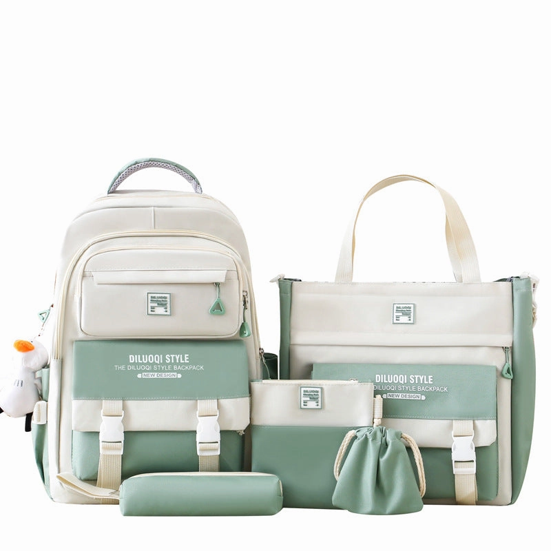 Five-piece canvas backpack
