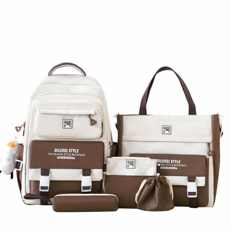 Five-piece canvas backpack