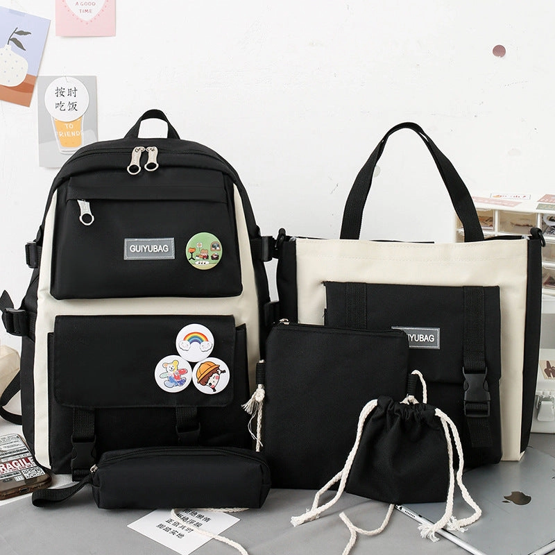 Five-piece student bag