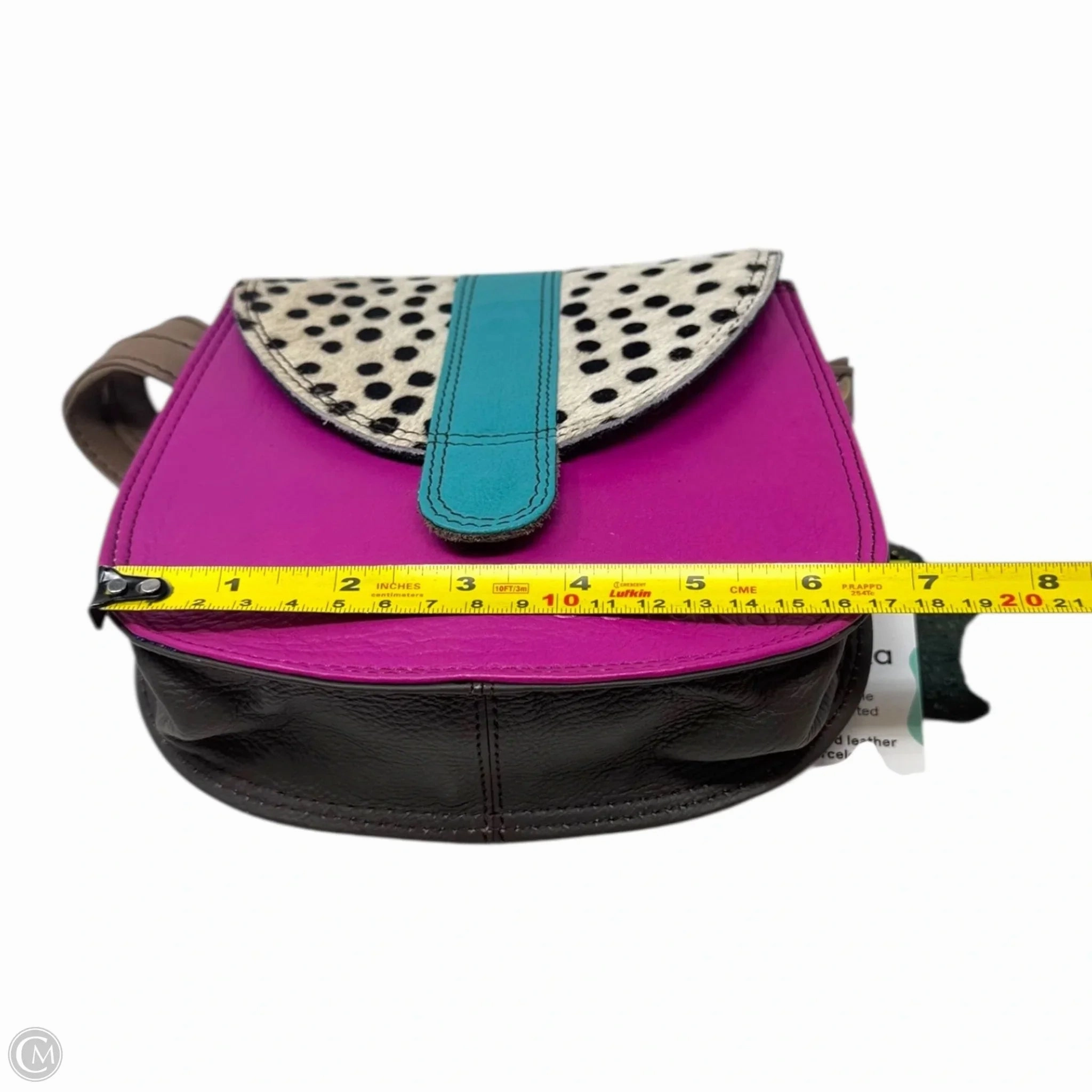 Flap Crossbody Handbag Leather By Soruka, Size: Small