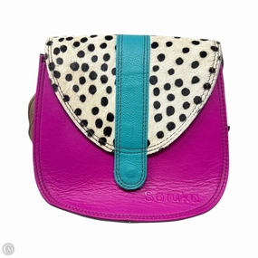Flap Crossbody Handbag Leather By Soruka, Size: Small