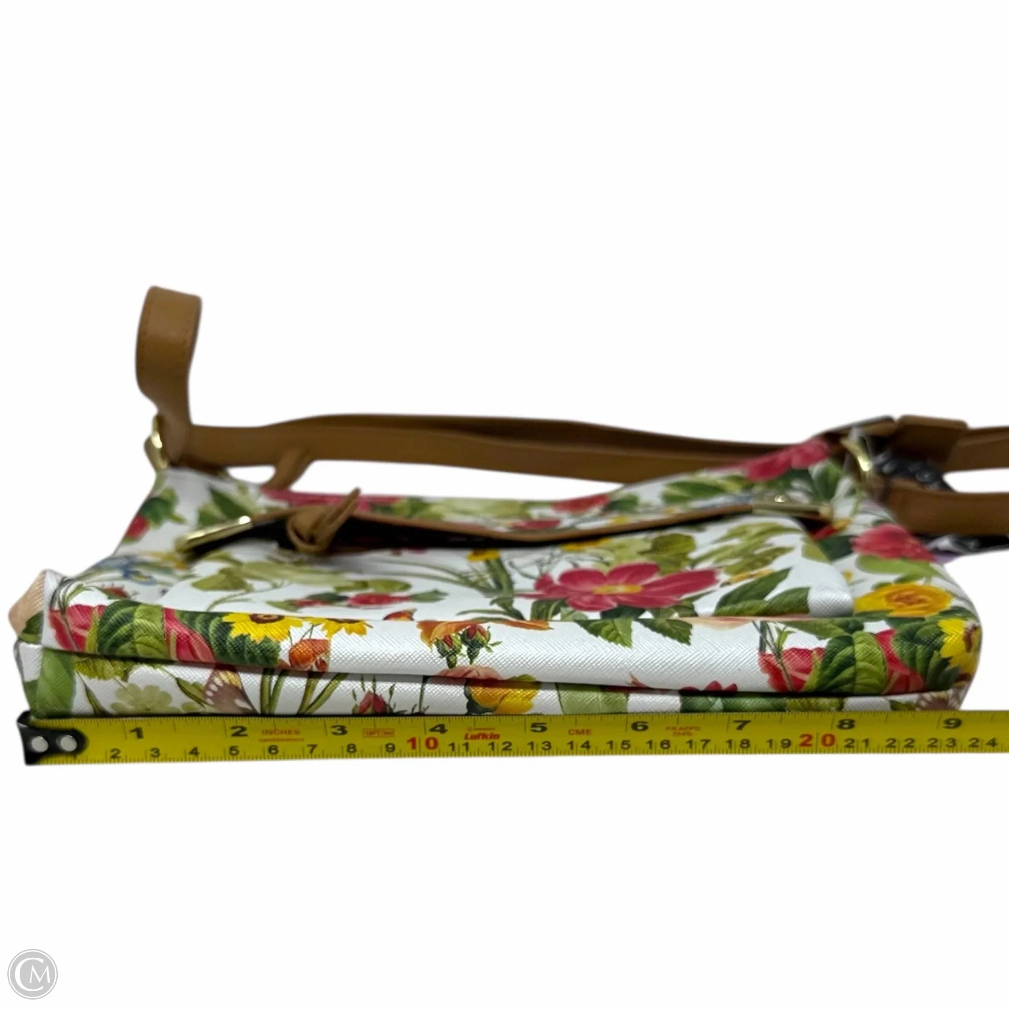 Floral Pocket Front Shoulder Bag By Bueno, Size: Medium